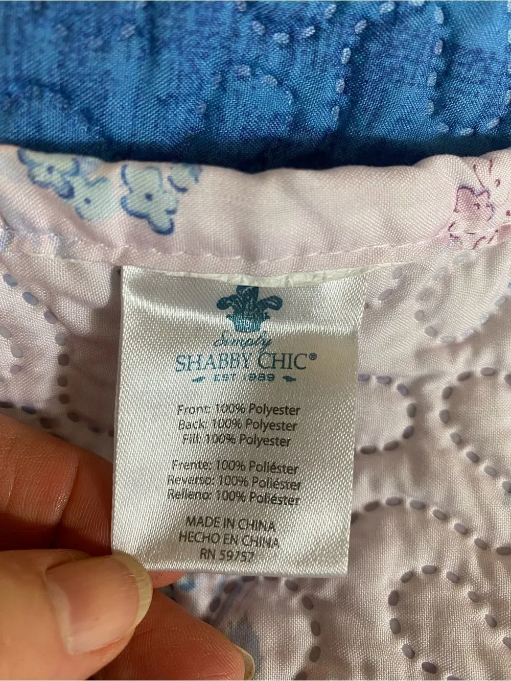 Shabby Chic Blue and Pink Floral Comforter Set